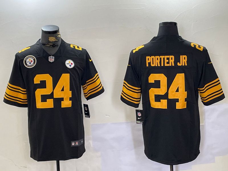 Men Pittsburgh Steelers #24 Porter jr Black 2024 Nike Limited NFL Jersey style 3->pittsburgh steelers->NFL Jersey